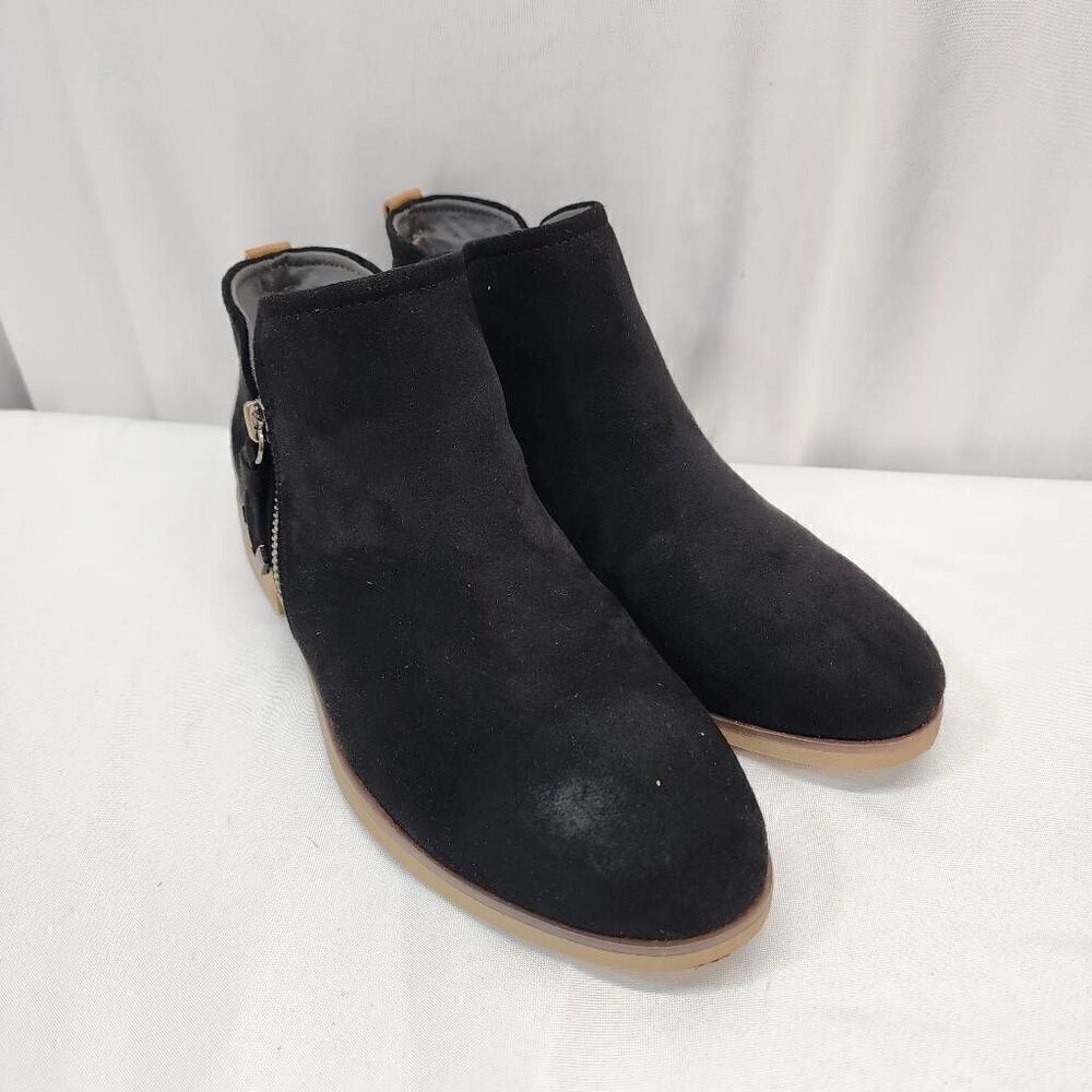 Dr Scholls T Astir Bootie Shoes Black Womens Size 8M Side Zip Ankle